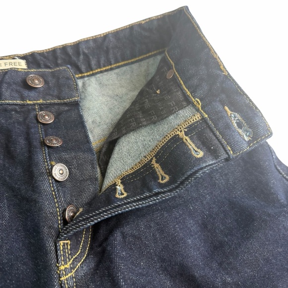 We the Free Wide leg high waisted Barrel leg button fly dark wash jeans size 27 - Picture 3 of 10